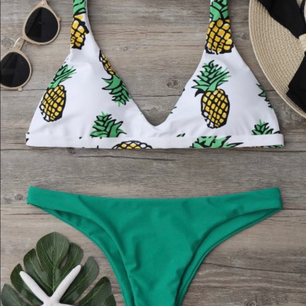 SALE!! Hicut pineapple bikini in green!